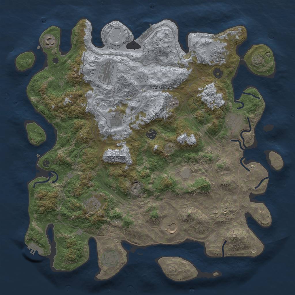 Rust Map: Procedural Map, Size: 4300, Seed: 42990905, 18 Monuments