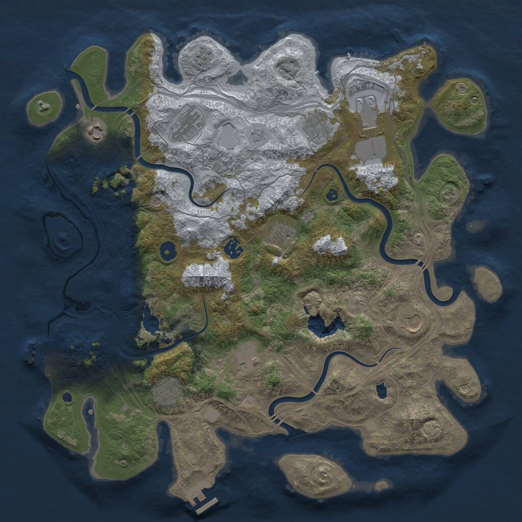 Rust Map: Procedural Map, Size: 4300, Seed: 42990905, 16 Monuments