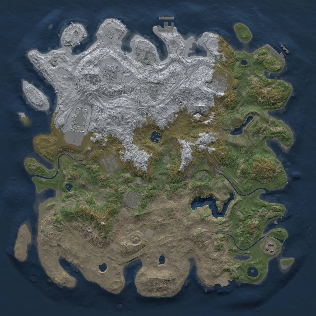 Rust Map: Procedural Map, Size: 4350, Seed: 200023, 15 Monuments