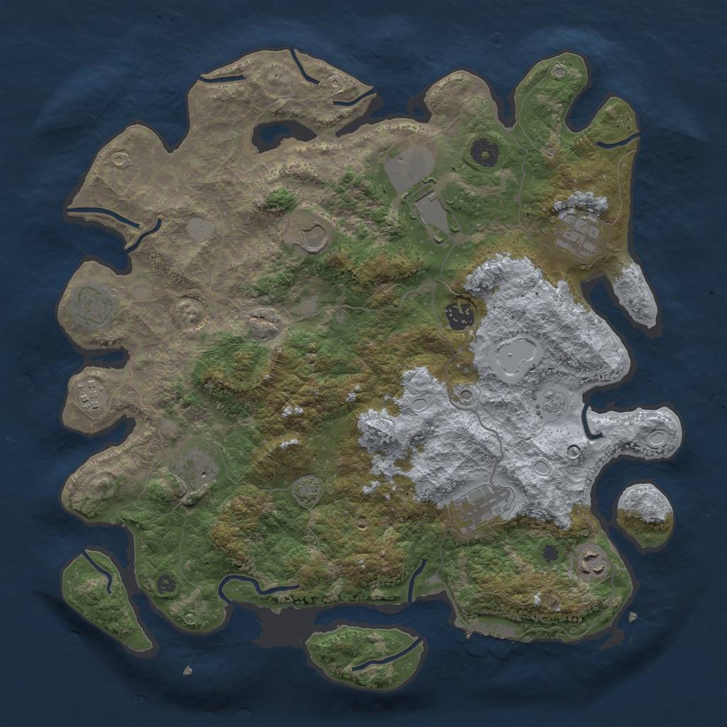 Rust Map: Procedural Map, Size: 3850, Seed: 17870024, 16 Monuments