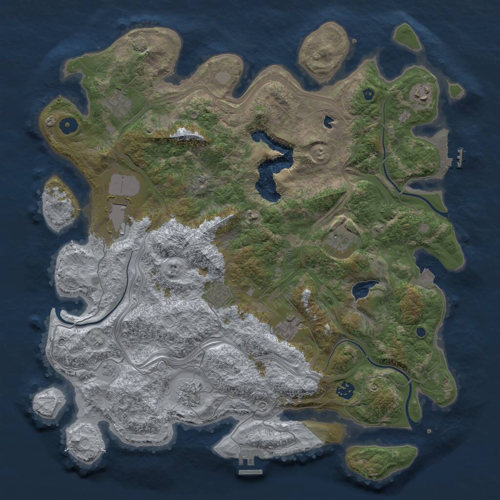 Rust Map: Procedural Map, Size: 4300, Seed: 785333, 14 Monuments