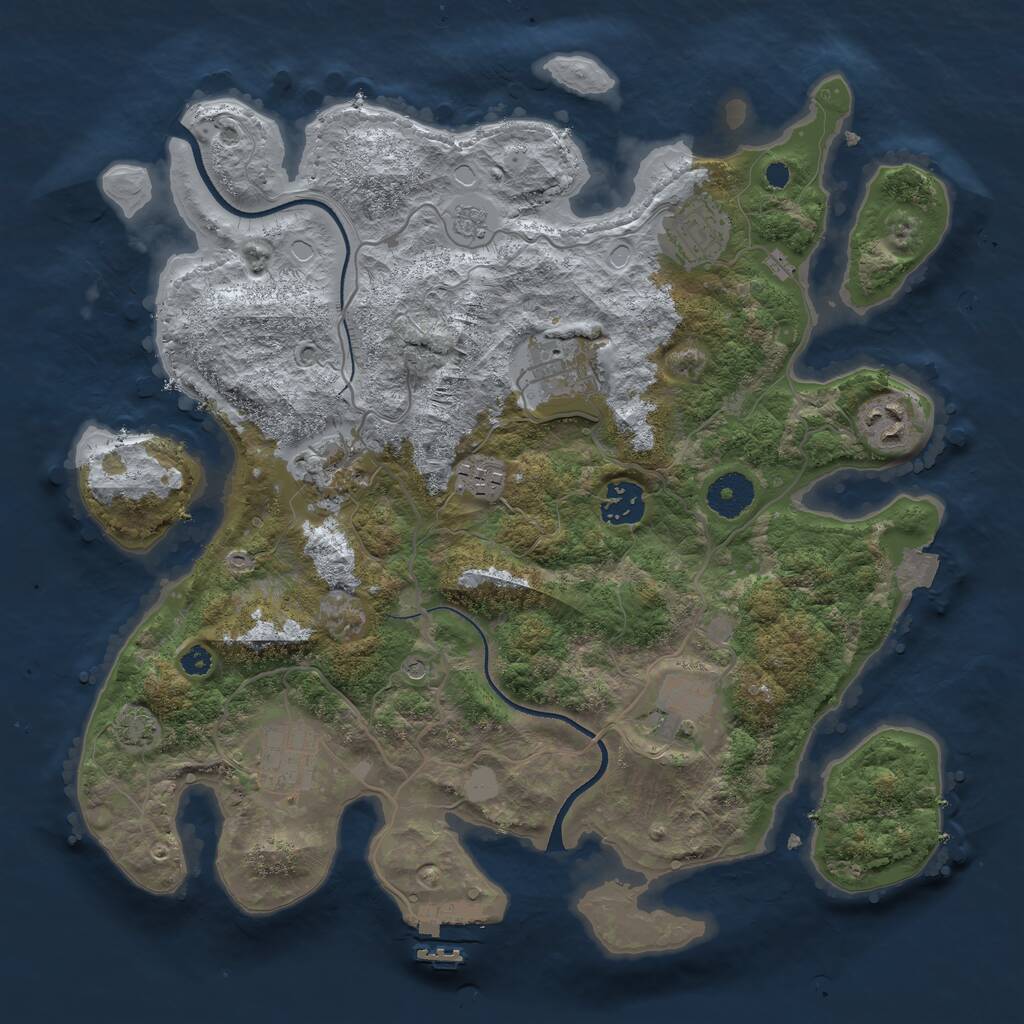 Rust Map: Procedural Map, Size: 3450, Seed: 62156692, 13 Monuments