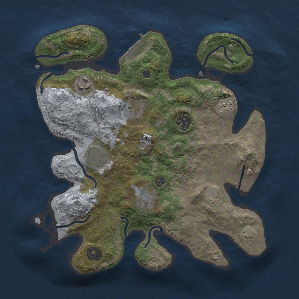 Rust Map: Procedural Map, Size: 3000, Seed: 952266002, 12 Monuments