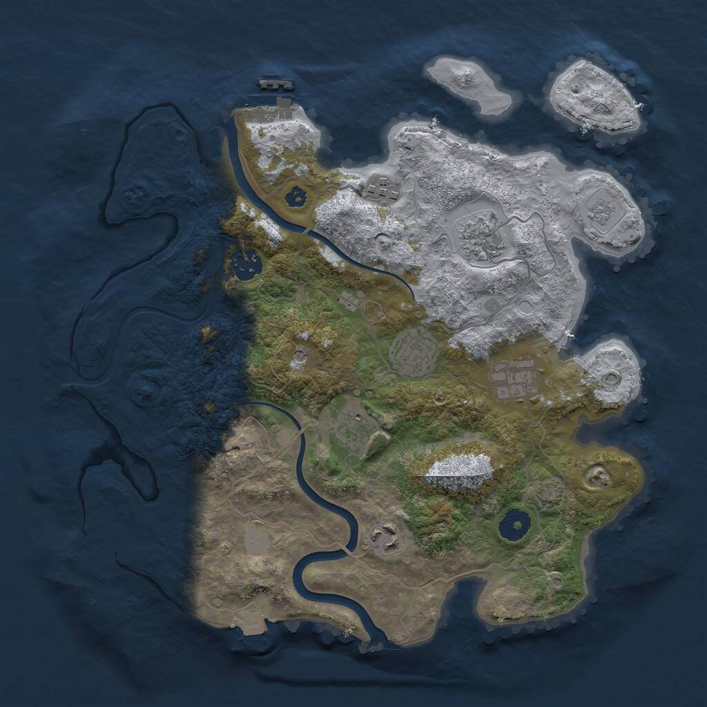 Rust Map: Procedural Map, Size: 3400, Seed: 36348544, 13 Monuments