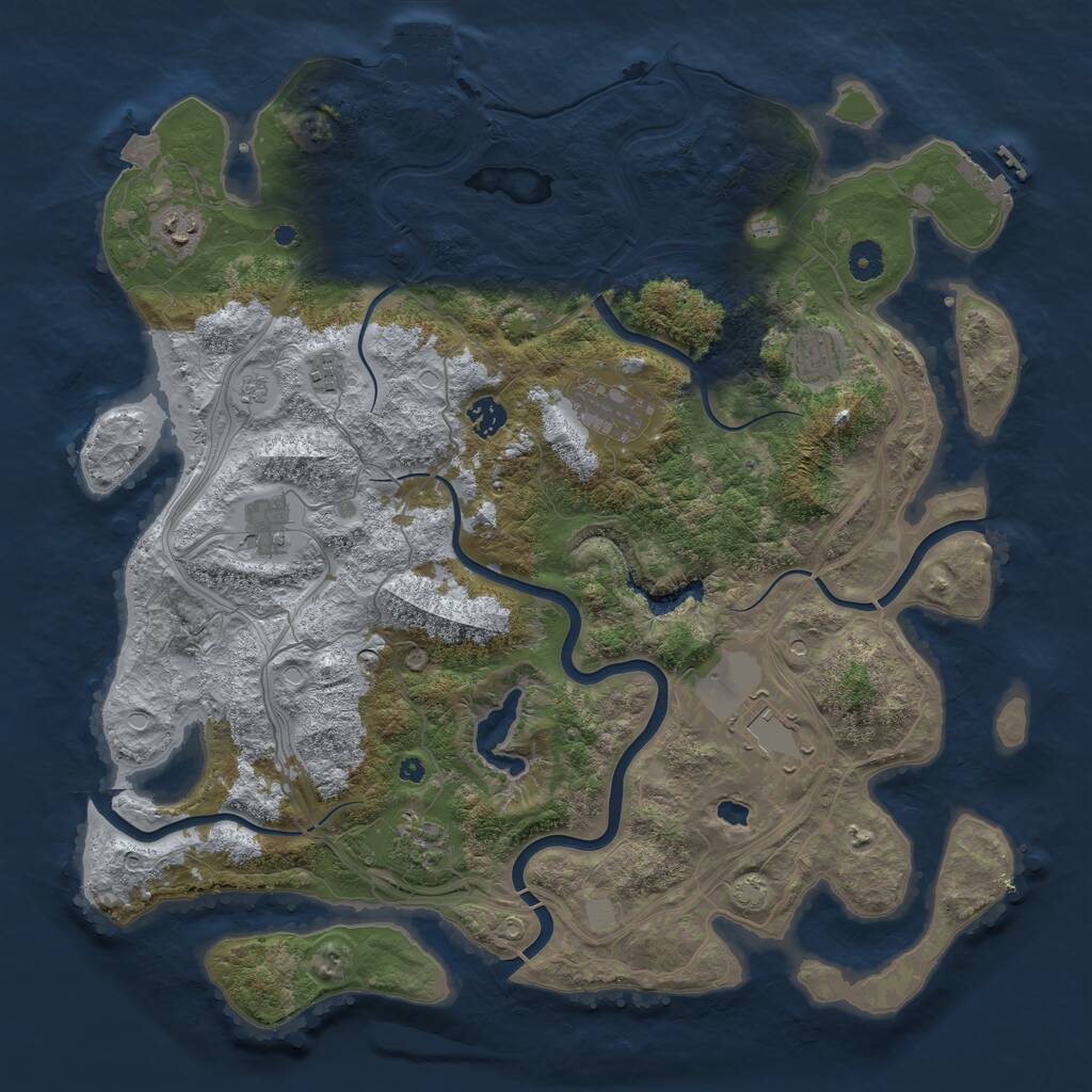 Rust Map: Procedural Map, Size: 4300, Seed: 3074960, 14 Monuments