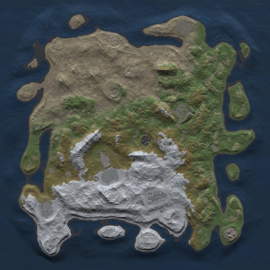 Rust Map: Barren, Size: 4300, Seed: 95163002, 13 Monuments