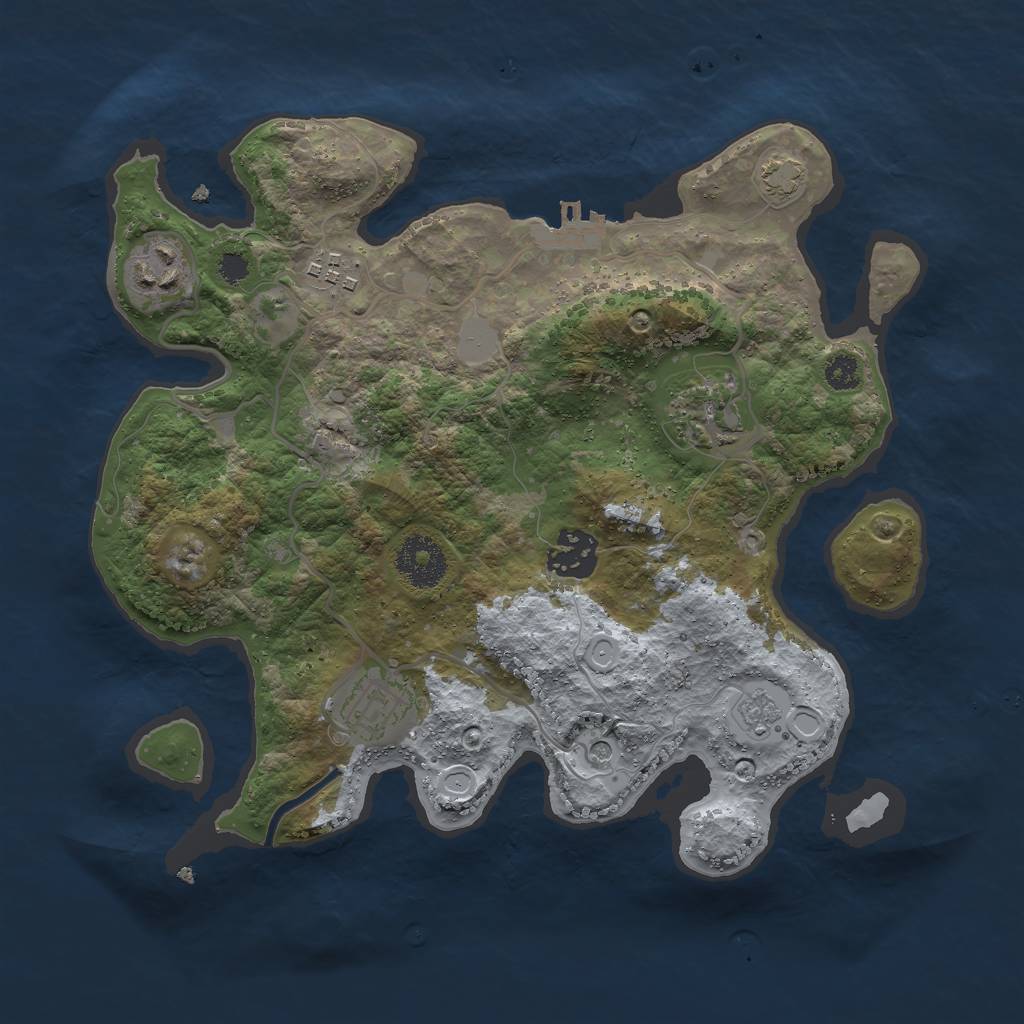 Rust Map: Procedural Map, Size: 3000, Seed: 4219706, 12 Monuments
