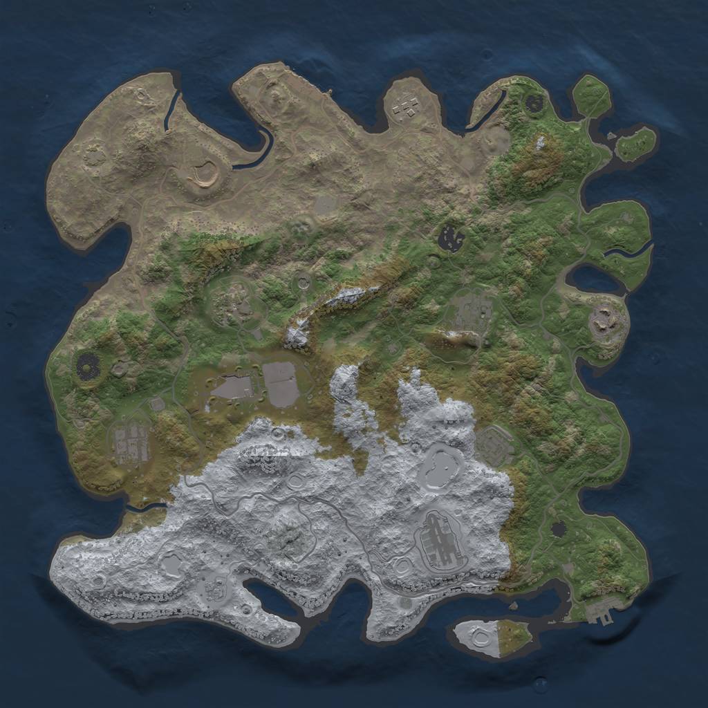 Rust Map: Procedural Map, Size: 4000, Seed: 283435401, 18 Monuments