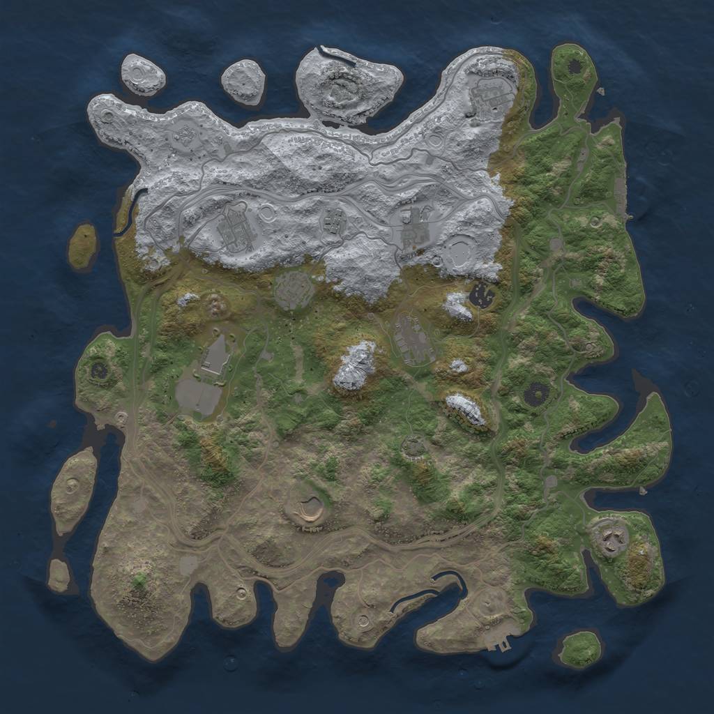 Rust Map: Procedural Map, Size: 4300, Seed: 26900827, 18 Monuments