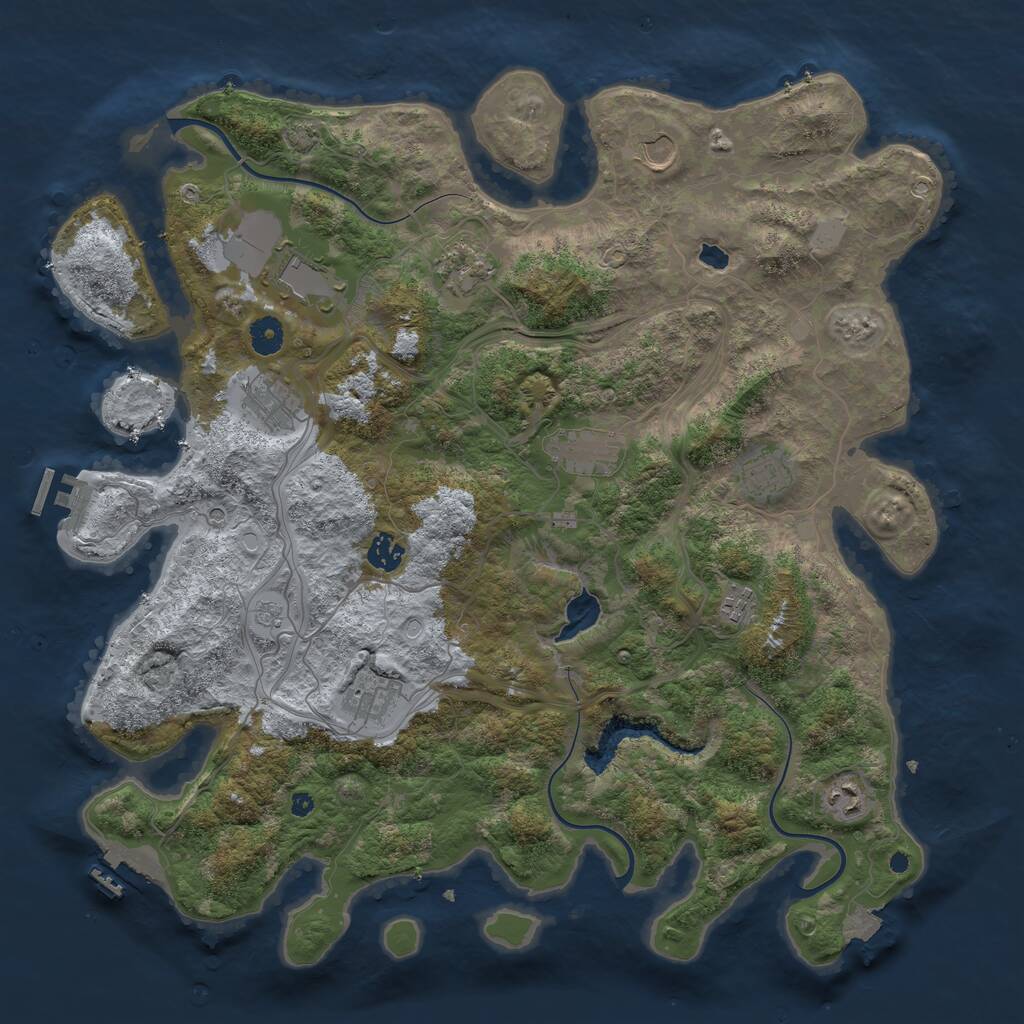 Rust Map: Procedural Map, Size: 4250, Seed: 1217195, 16 Monuments