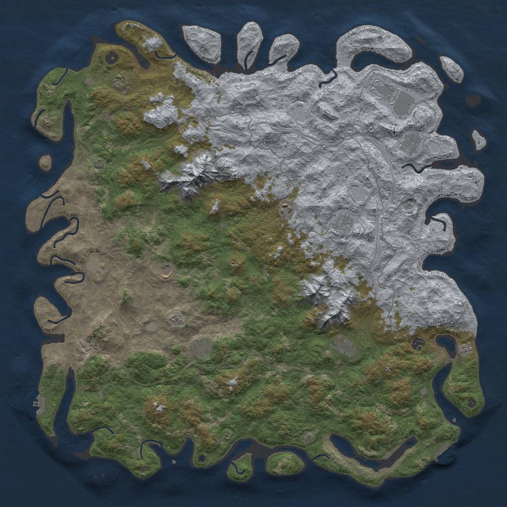 Rust Map: Procedural Map, Size: 6000, Seed: 451278333, 19 Monuments