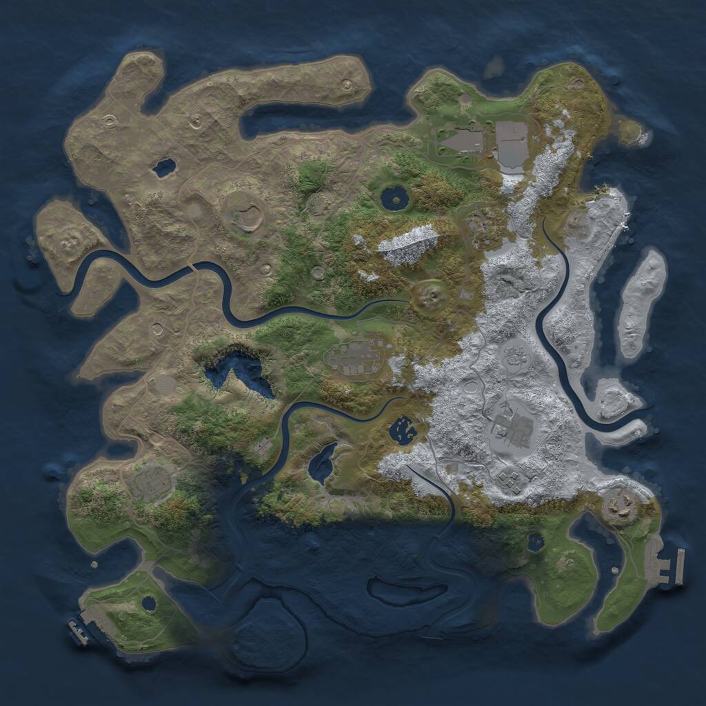 Rust Map: Procedural Map, Size: 4000, Seed: 94898457, 15 Monuments