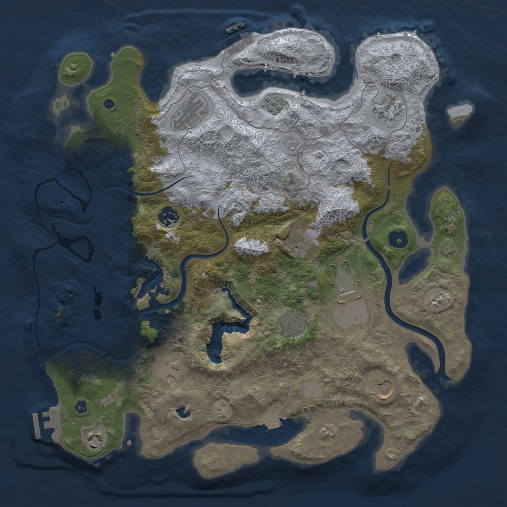 Rust Map: Procedural Map, Size: 4000, Seed: 96685444, 16 Monuments