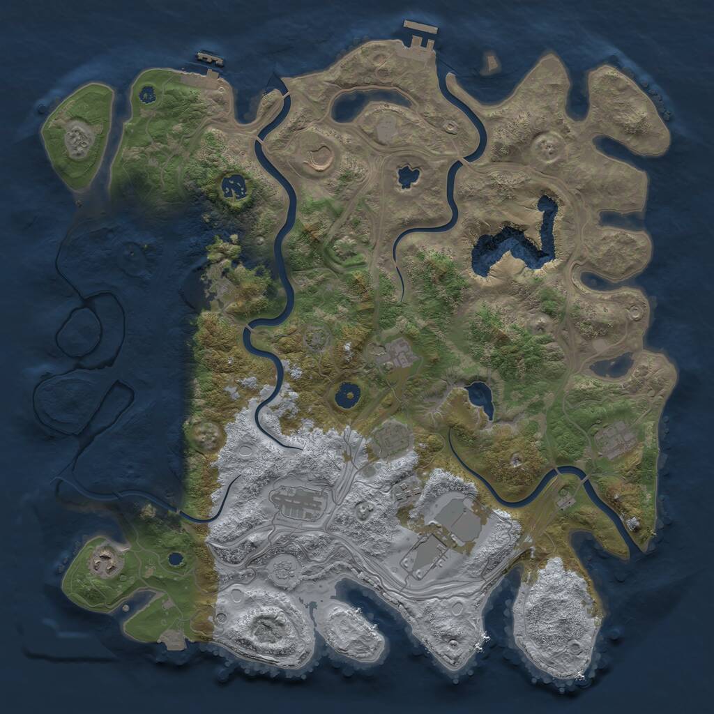 Rust Map: Procedural Map, Size: 4250, Seed: 2067869980, 16 Monuments