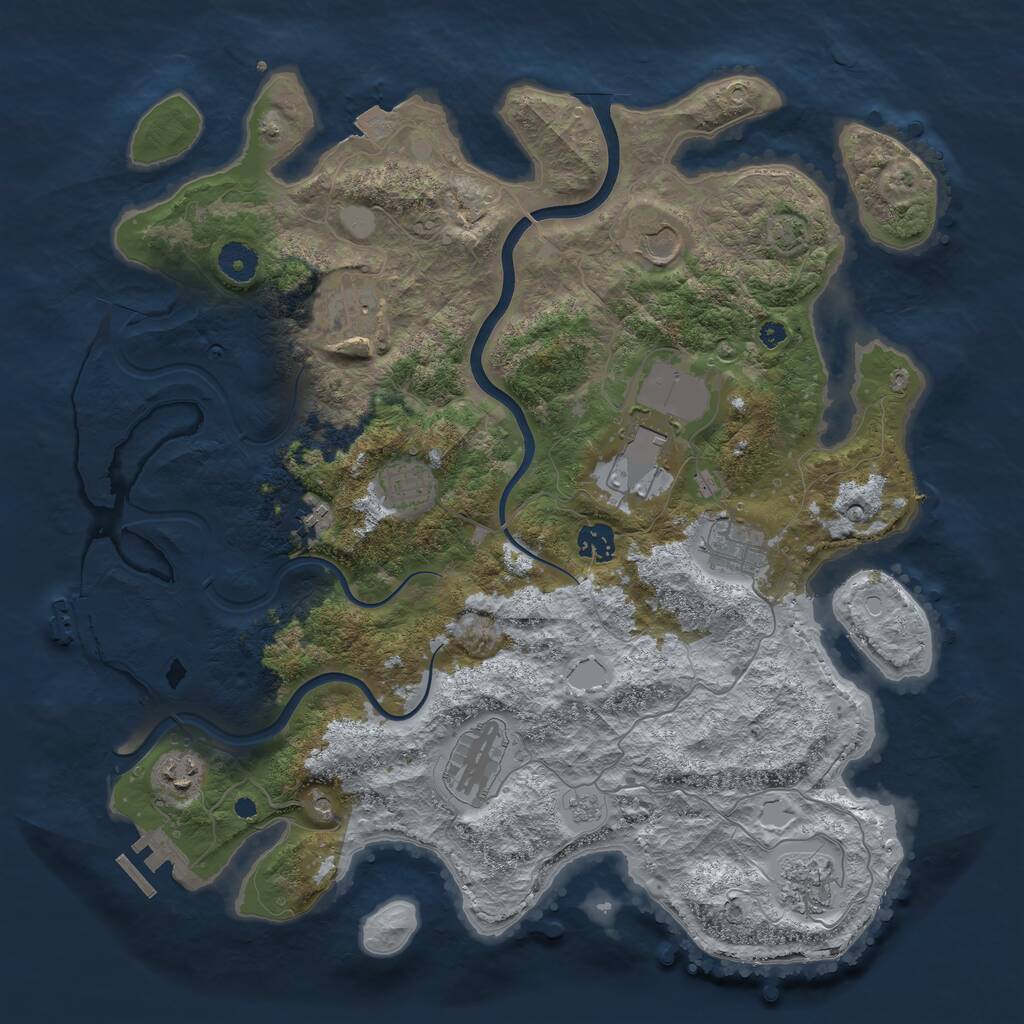 Rust Map: Procedural Map, Size: 3950, Seed: 92592308, 16 Monuments
