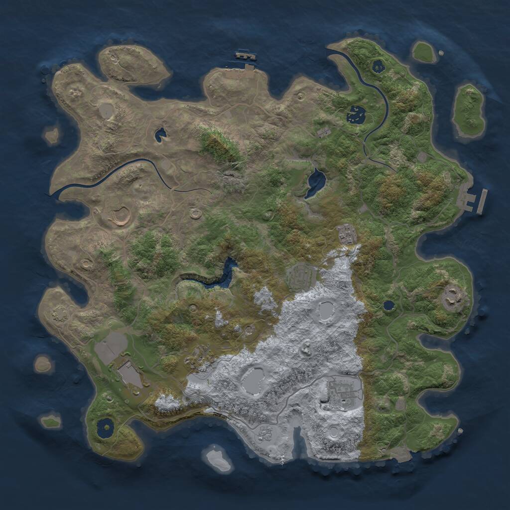 Rust Map: Procedural Map, Size: 4000, Seed: 1935824168, 14 Monuments