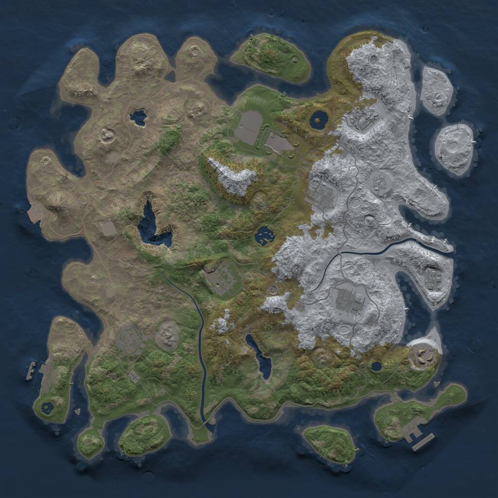 Rust Map: Procedural Map, Size: 4000, Seed: 2070474606, 15 Monuments