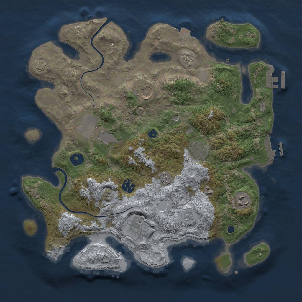 Rust Map: Procedural Map, Size: 3500, Seed: 338900785, 13 Monuments
