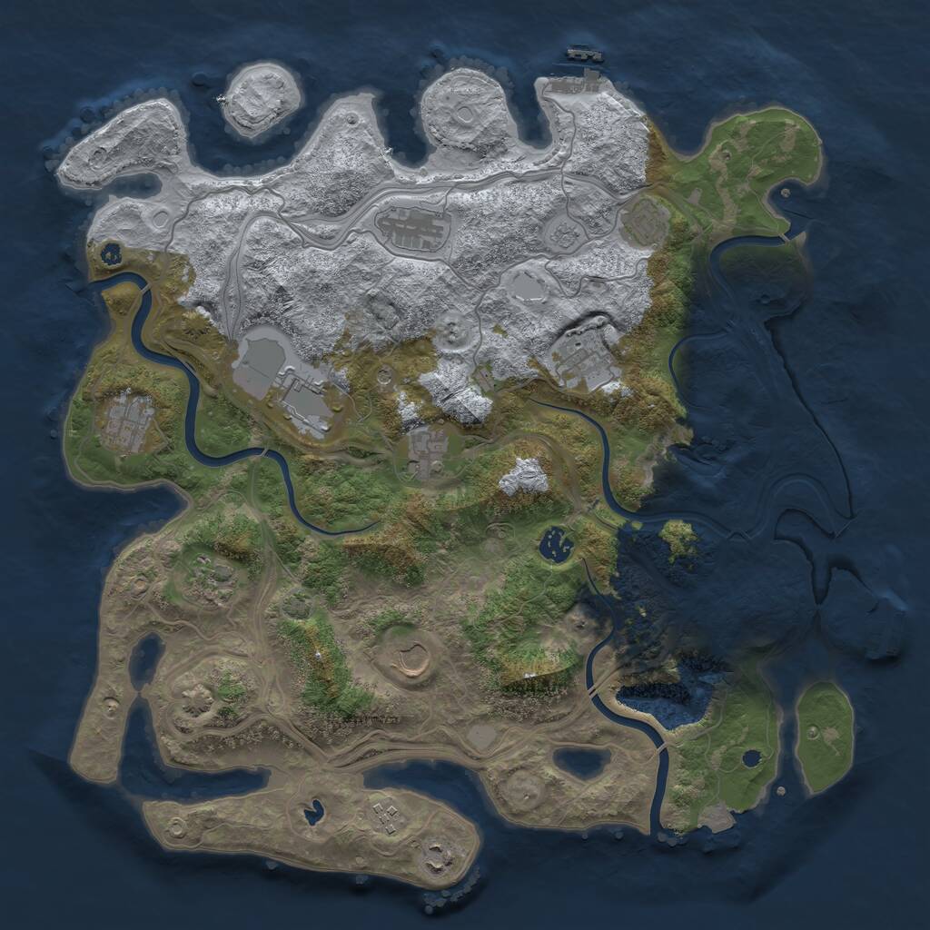 Rust Map: Procedural Map, Size: 4250, Seed: 32096353, 17 Monuments