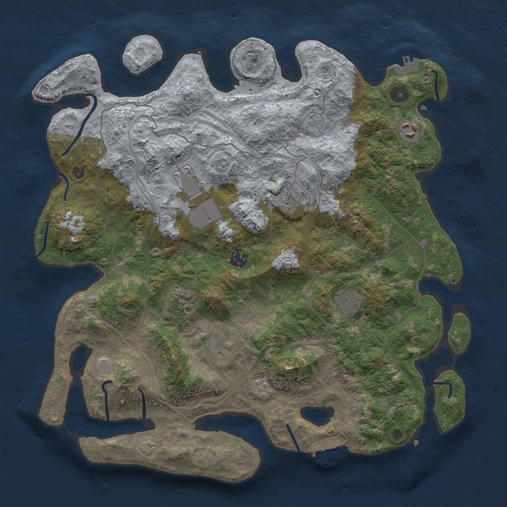 Rust Map: Procedural Map, Size: 4250, Seed: 32096353, 16 Monuments