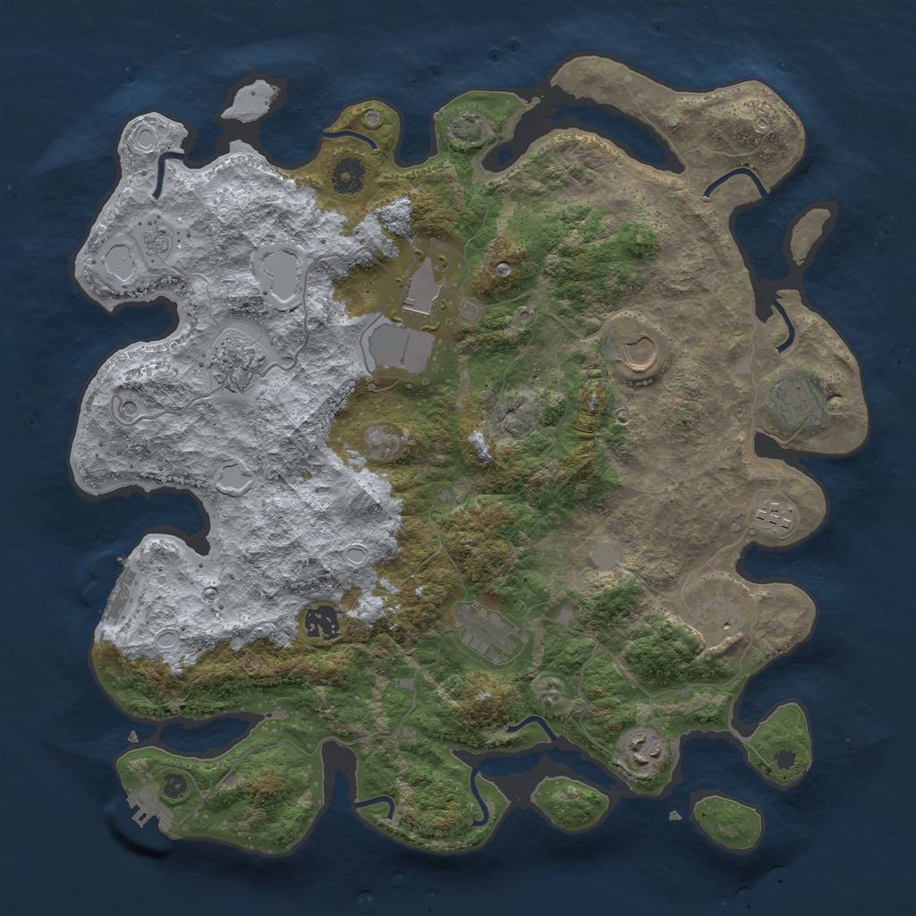 Rust Map: Procedural Map, Size: 3900, Seed: 21900833, 17 Monuments