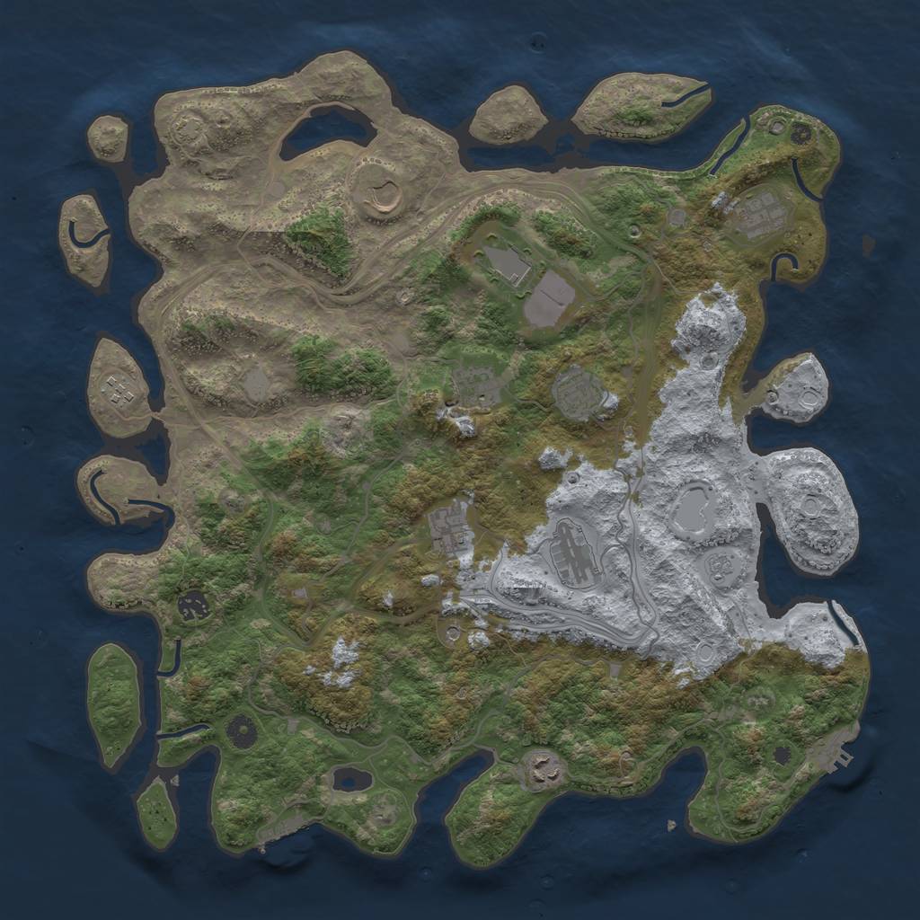 Rust Map: Procedural Map, Size: 4400, Seed: 63443908, 18 Monuments