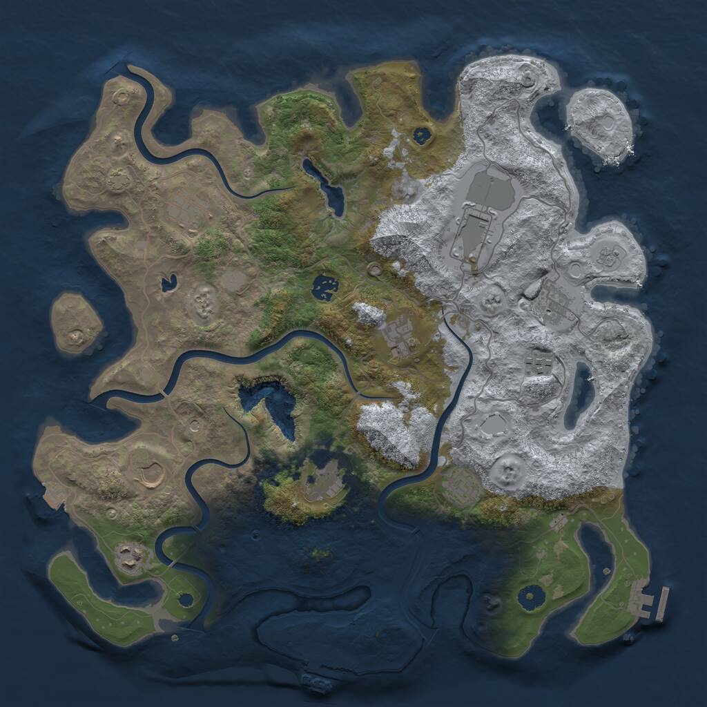 Rust Map: Procedural Map, Size: 4100, Seed: 75402209, 16 Monuments