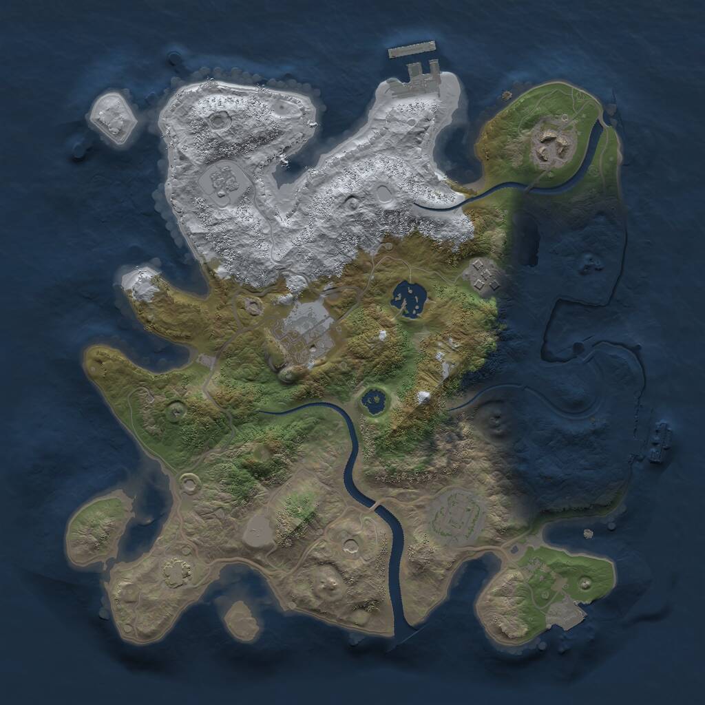 Rust Map: Procedural Map, Size: 3000, Seed: 758209136, 11 Monuments