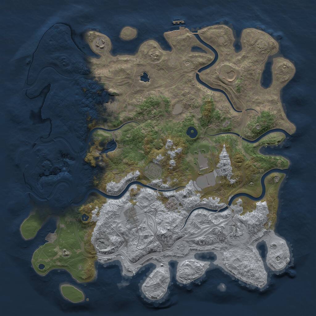 Rust Map: Procedural Map, Size: 4300, Seed: 1782, 14 Monuments