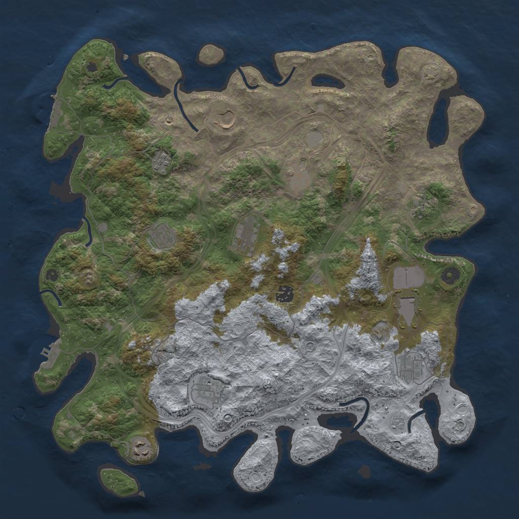 Rust Map: Procedural Map, Size: 4300, Seed: 1782, 19 Monuments