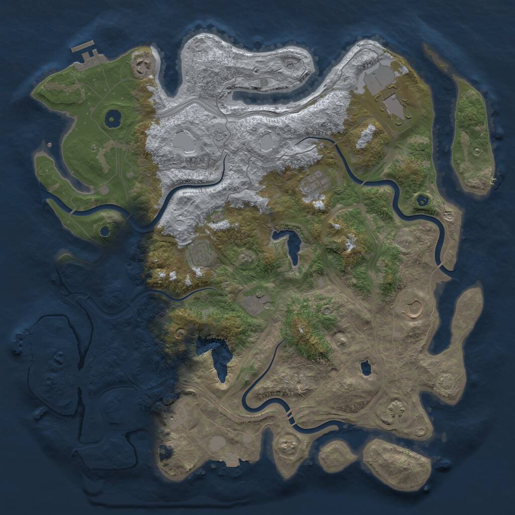 Rust Map: Procedural Map, Size: 4400, Seed: 59573398, 14 Monuments