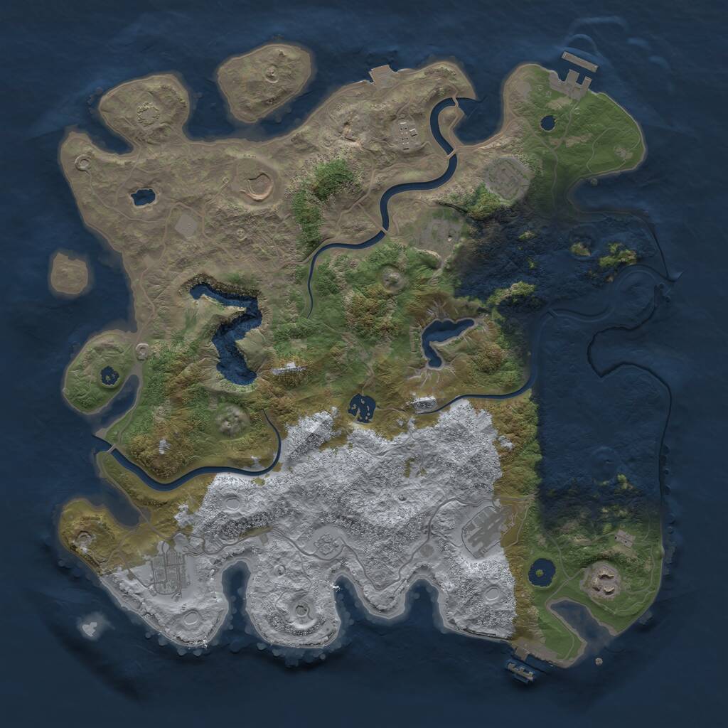 Rust Map: Procedural Map, Size: 4000, Seed: 1101408456, 14 Monuments
