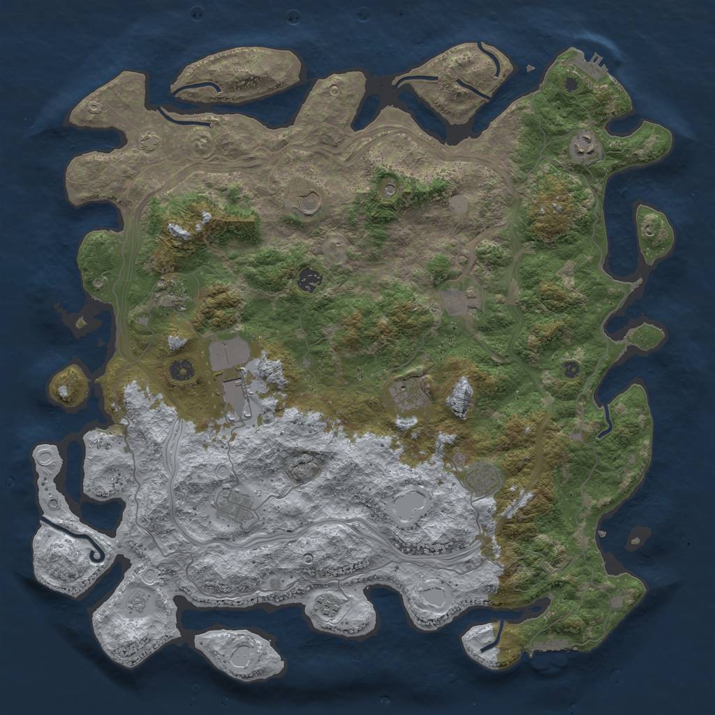 Rust Map: Procedural Map, Size: 4550, Seed: 125598, 18 Monuments