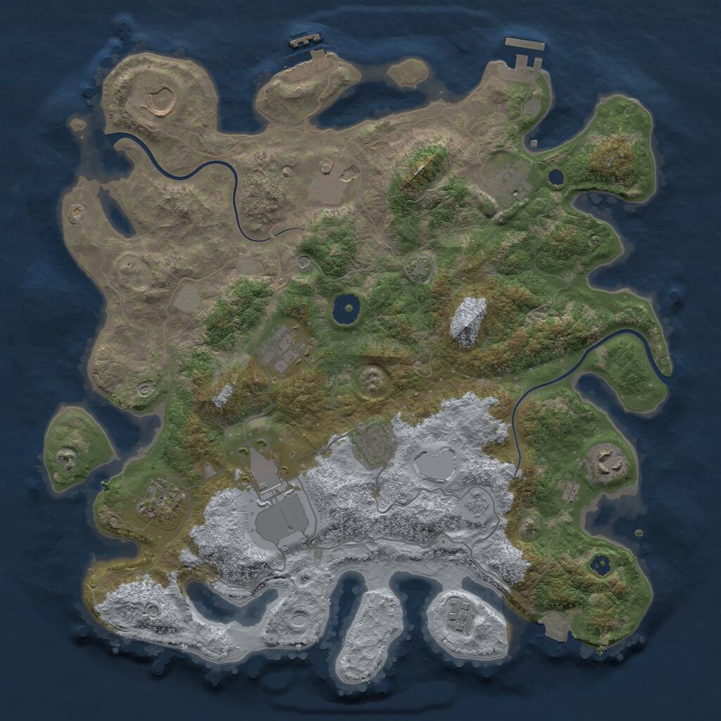 Rust Map: Procedural Map, Size: 3700, Seed: 44818, 15 Monuments