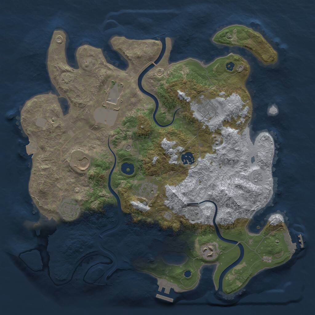 Rust Map: Procedural Map, Size: 3650, Seed: 98328223, 14 Monuments