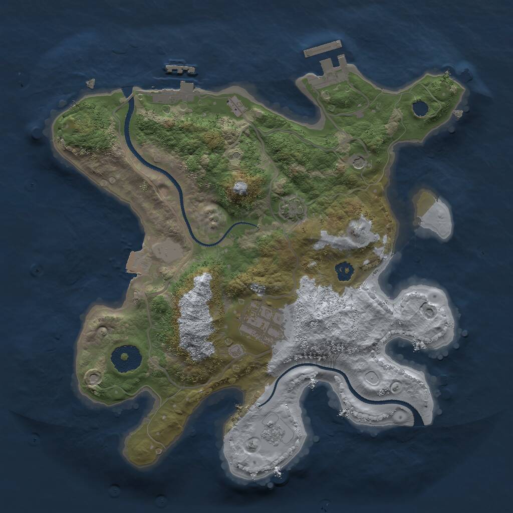 Rust Map: Procedural Map, Size: 2700, Seed: 3748106, 7 Monuments