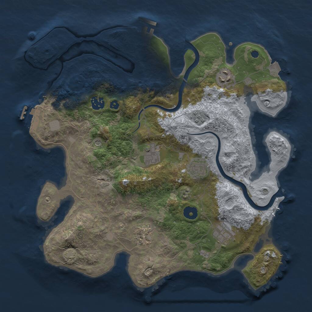 Rust Map: Procedural Map, Size: 3400, Seed: 36991569, 12 Monuments