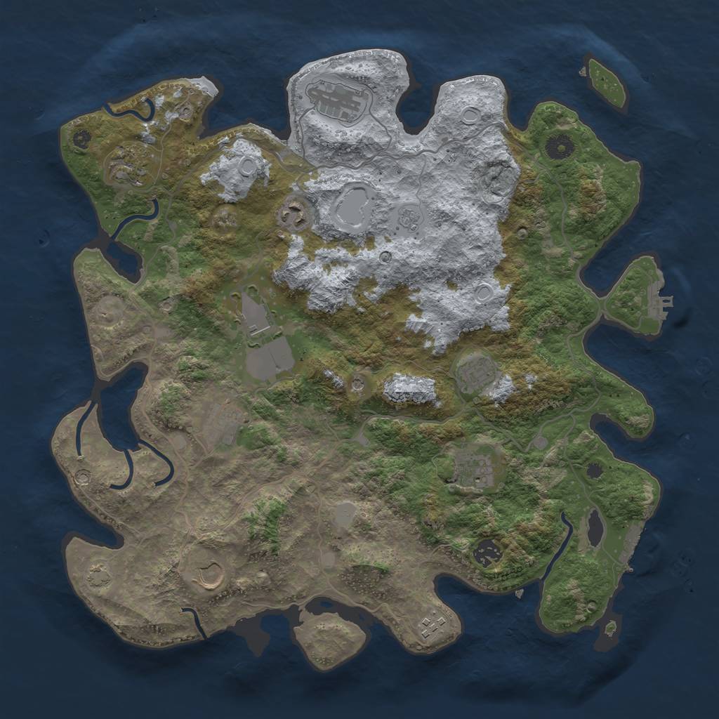 Rust Map: Procedural Map, Size: 4000, Seed: 61840661, 18 Monuments