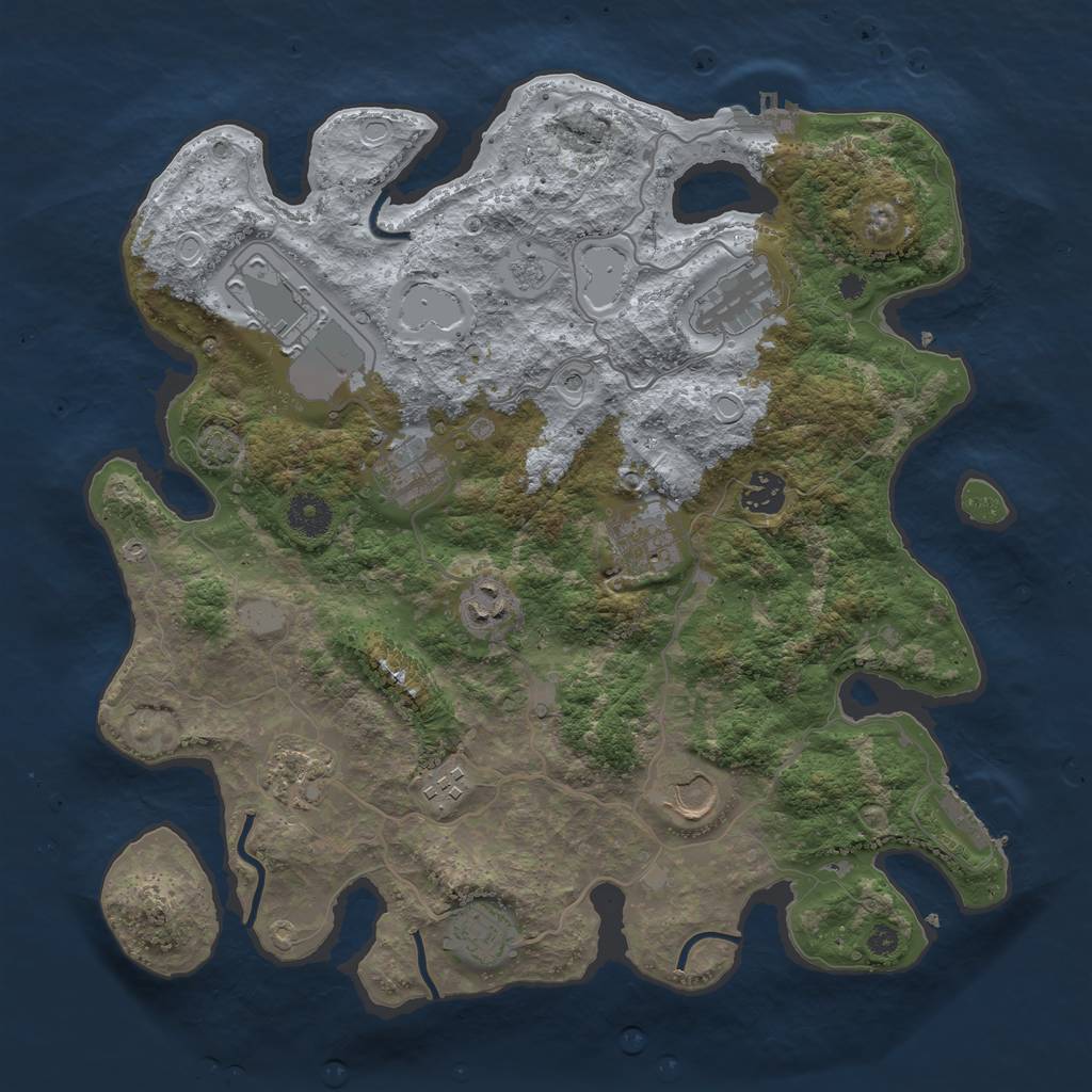Rust Map: Procedural Map, Size: 3700, Seed: 47868034, 18 Monuments