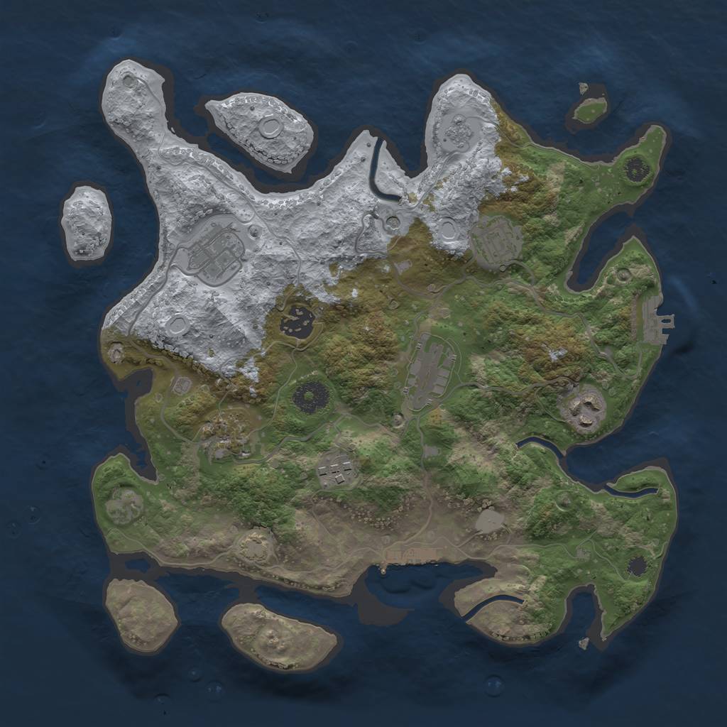 Rust Map: Procedural Map, Size: 3250, Seed: 561790812, 15 Monuments