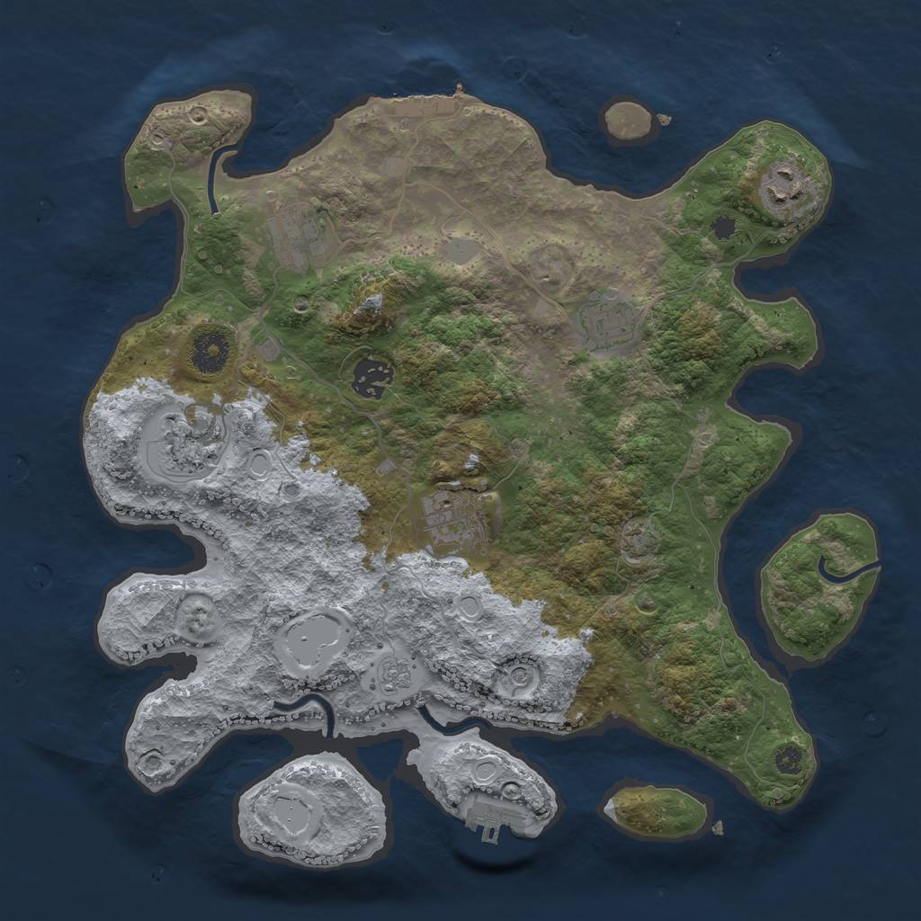 Rust Map: Procedural Map, Size: 3400, Seed: 40114674, 14 Monuments