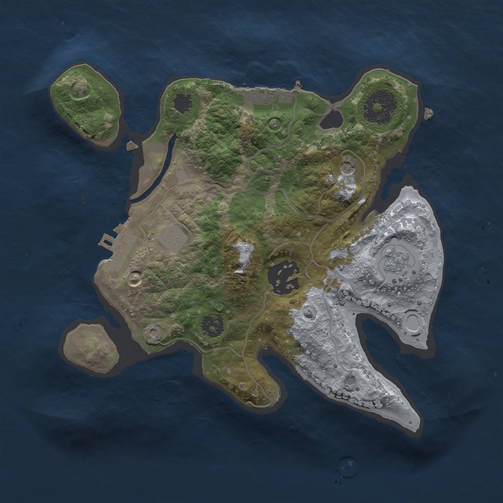 Rust Map: Procedural Map, Size: 2250, Seed: 1496430180, 8 Monuments