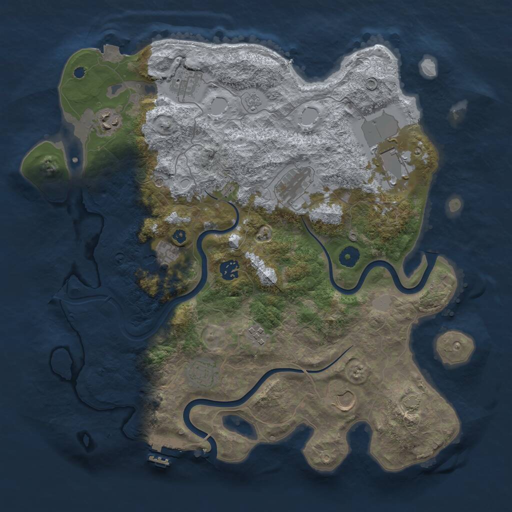 Rust Map: Procedural Map, Size: 3800, Seed: 94032034, 14 Monuments