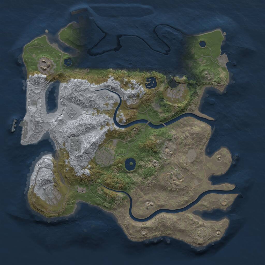 Rust Map: Procedural Map, Size: 3300, Seed: 6739, 13 Monuments