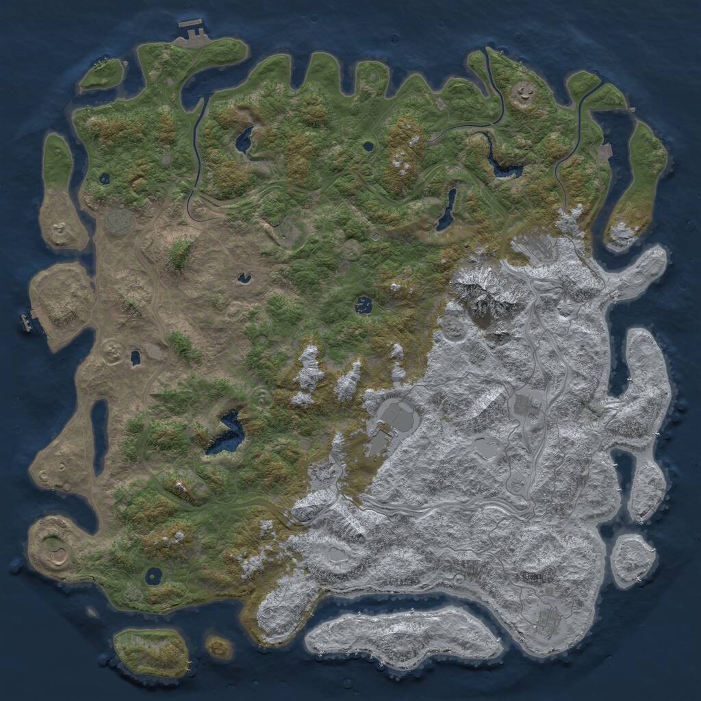 Rust Map: Procedural Map, Size: 6000, Seed: 1432464932, 17 Monuments