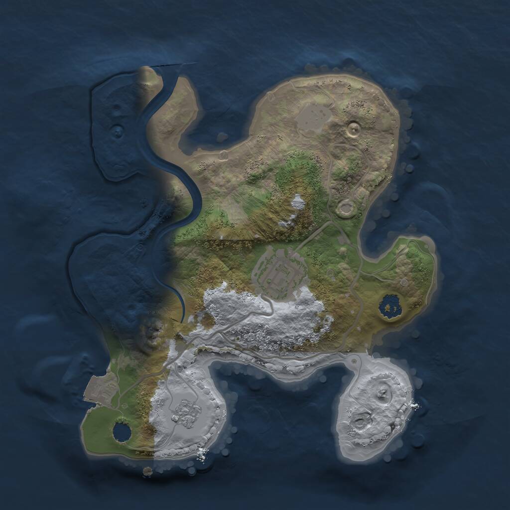 Rust Map: Procedural Map, Size: 2200, Seed: 268313371, 3 Monuments