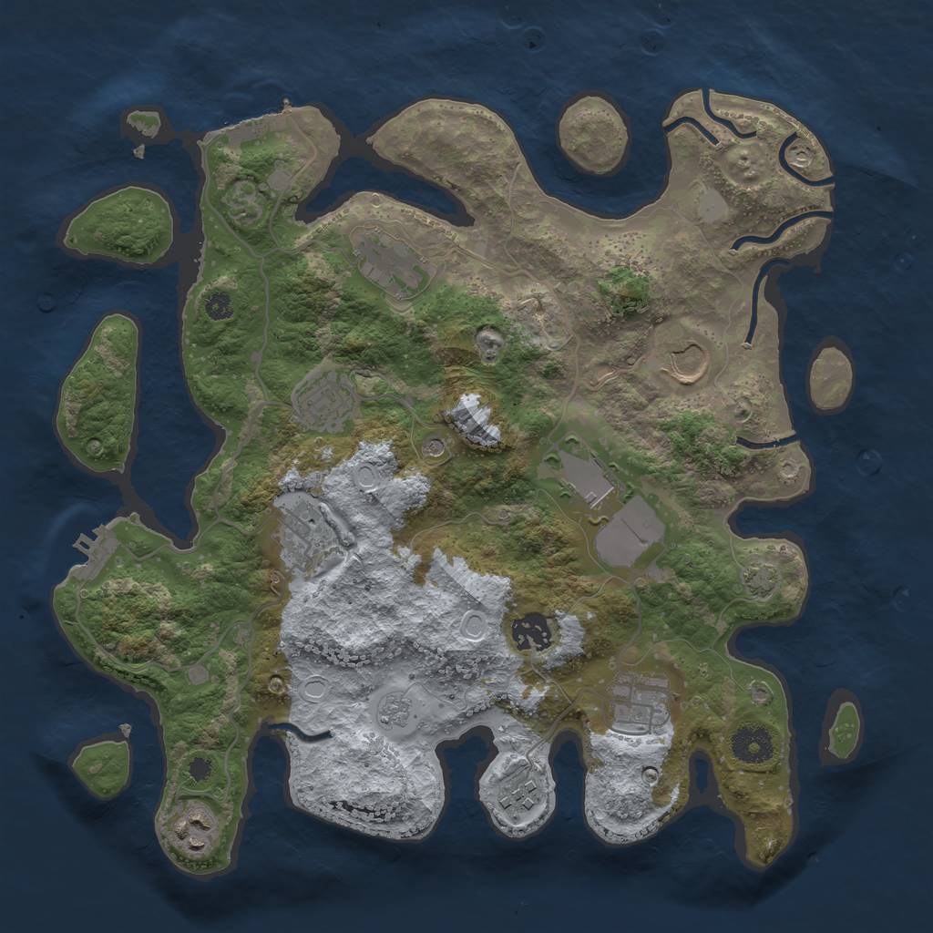 Rust Map: Procedural Map, Size: 3500, Seed: 583555555, 17 Monuments
