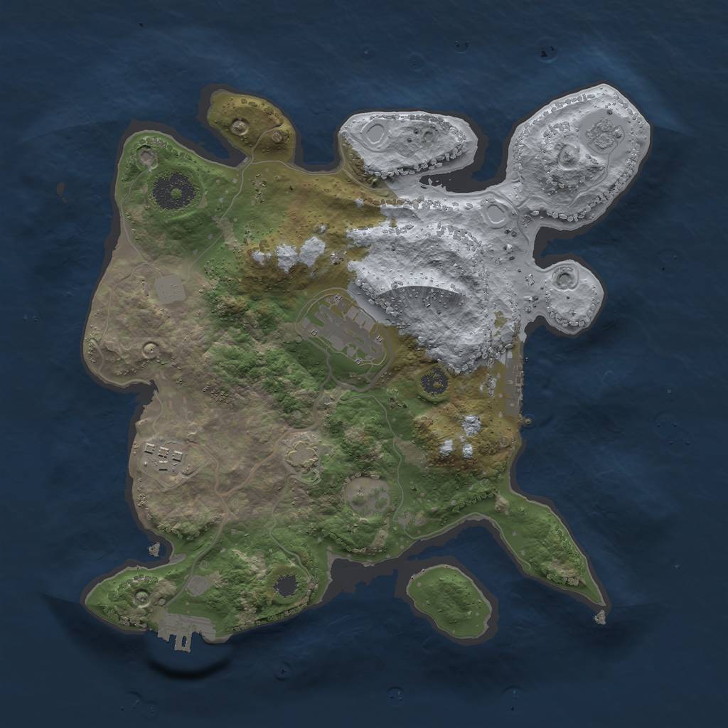 Rust Map: Procedural Map, Size: 2800, Seed: 5000, 9 Monuments