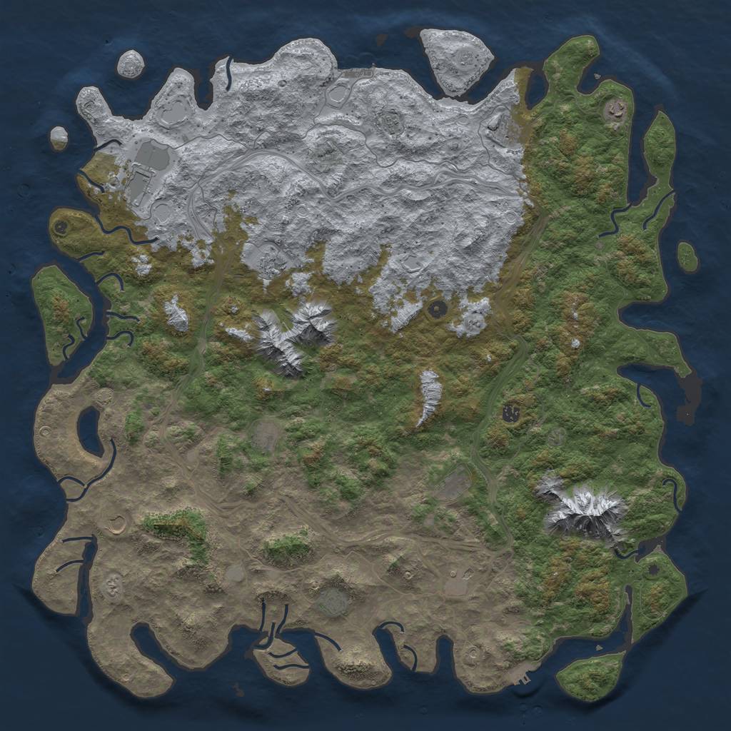 Rust Map: Procedural Map, Size: 6000, Seed: 1023303270, 19 Monuments