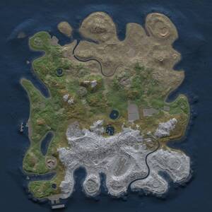 Thumbnail Rust Map: Procedural Map, Size: 3500, Seed: 1130122134, 14 Monuments